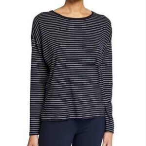 Vince Navy and White Striped Knit Top